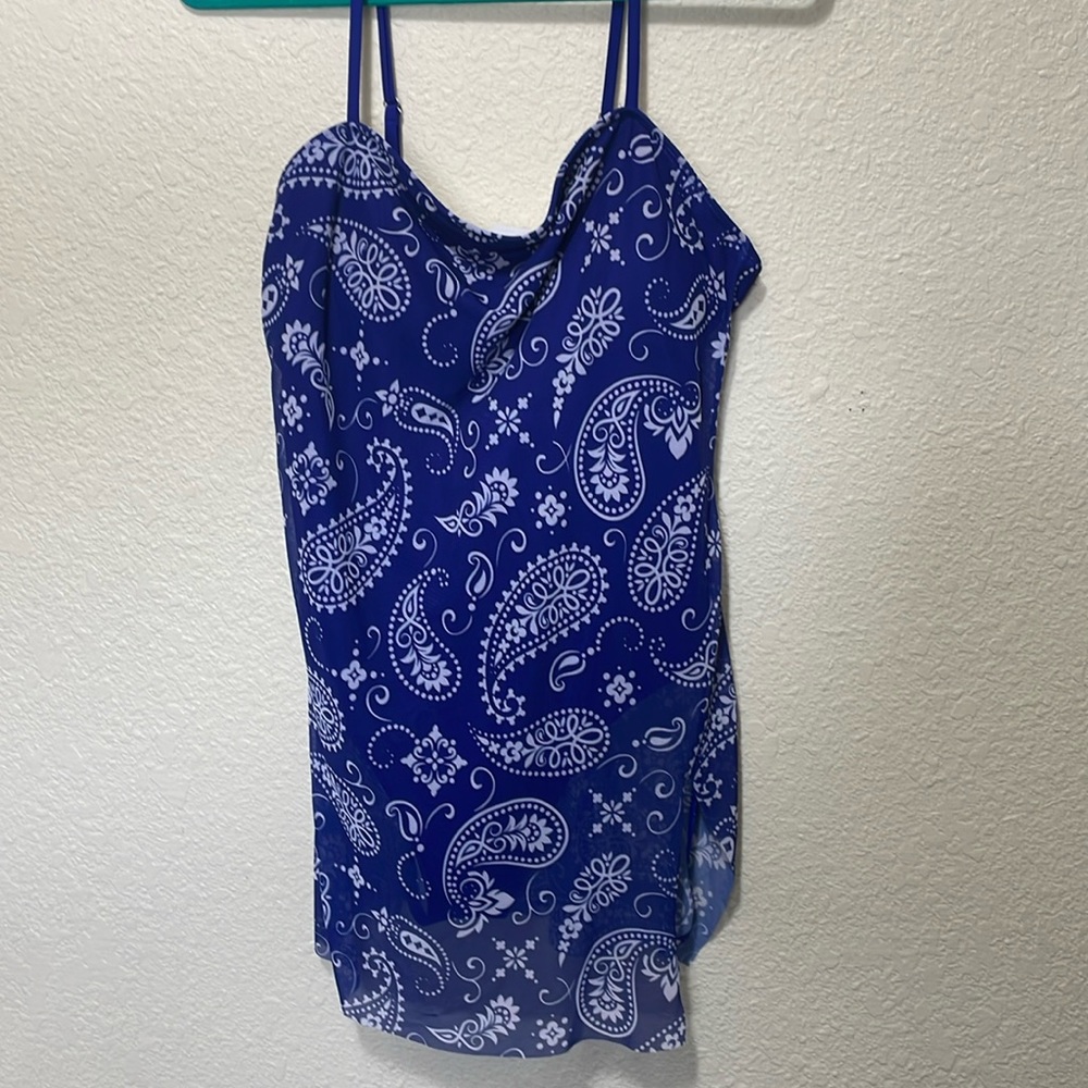 Women's Blue Swimsuit With Skirt. Very Good Condition. Size 2XL.